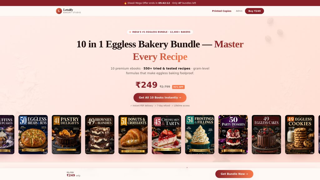 Cover art for 10 in 1 Eggless Baking Mastery Bundle
