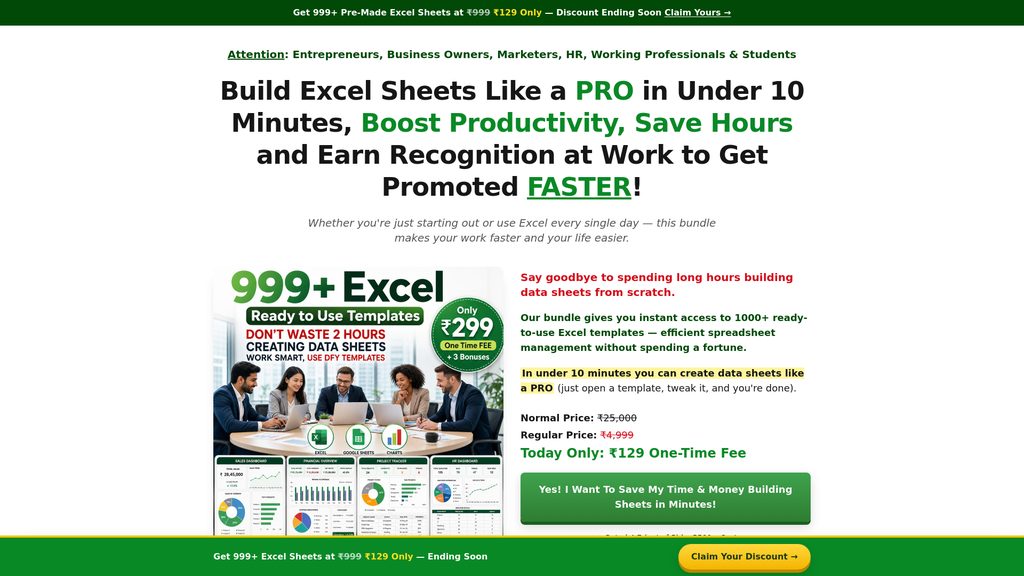 Cover art for 999+ Excel Templates Bundle