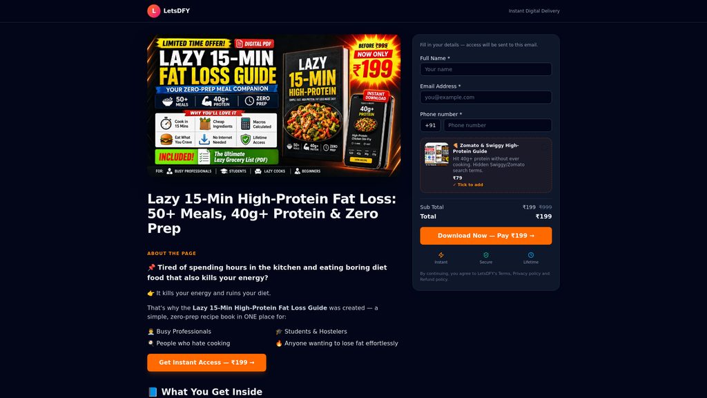 Cover art for Lazy 15-Min High-Protein Fat Loss Guide