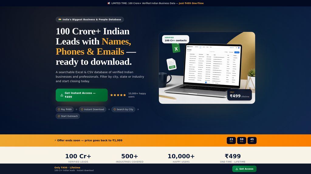 Cover art for 100 Crore+ Indian Business Leads Database
