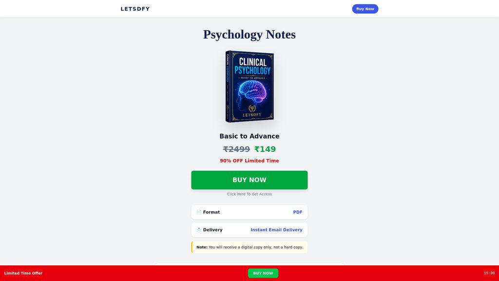 Cover art for Psychology Notes — Basic to Advance