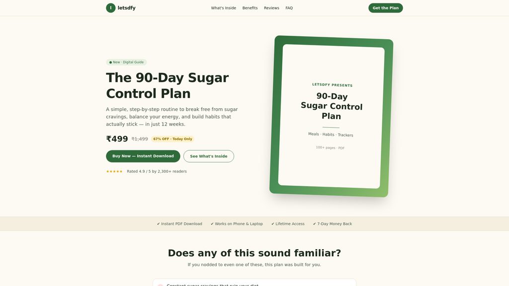 Cover art for 90-Day Sugar Control Plan