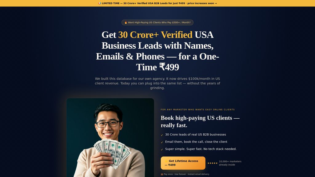 Cover art for 30 Crore+ Verified USA B2B Leads — Lifetime Access